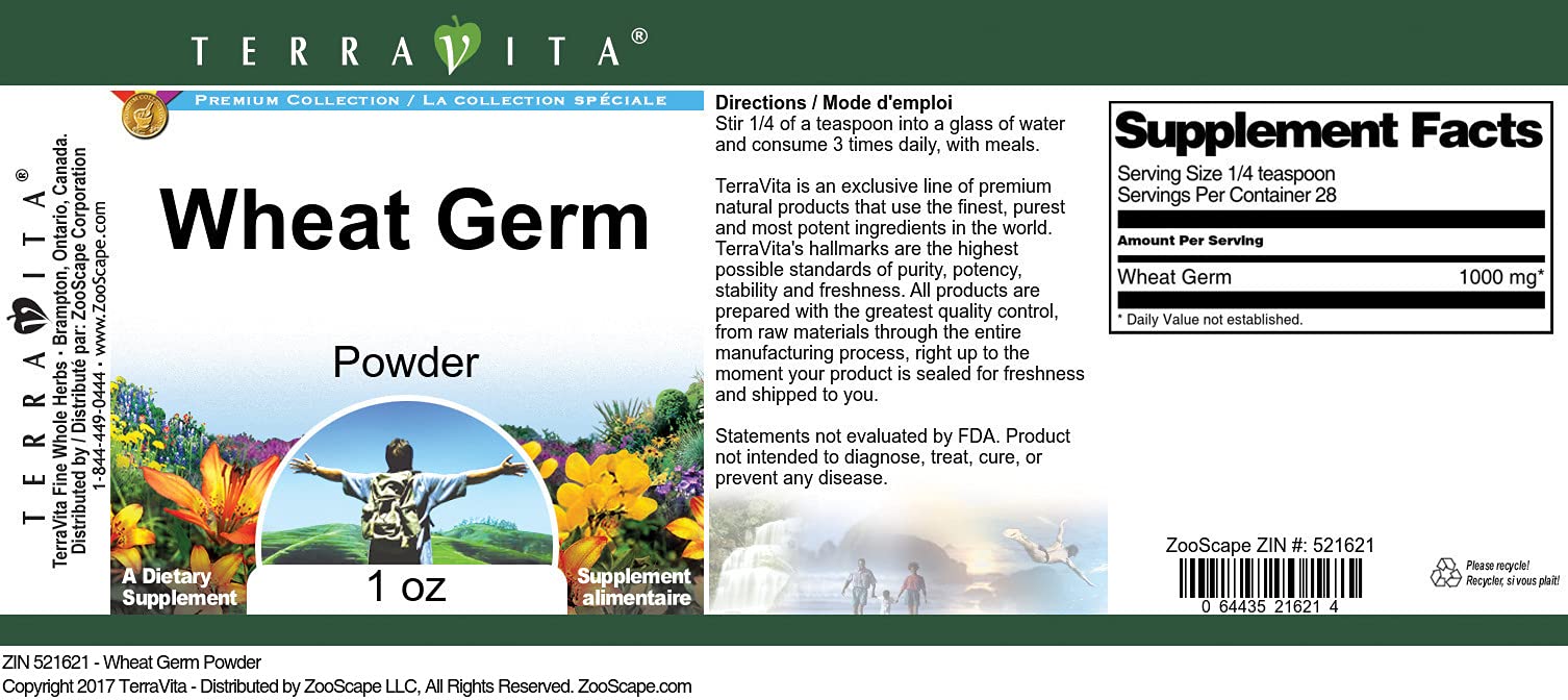 Organic Wheat Germ Powder (1 oz, 3-Pack) - Rich in Vitamin E & Fiber for Smoothies, Baking & Healthy Recipes | ZIN: 521621