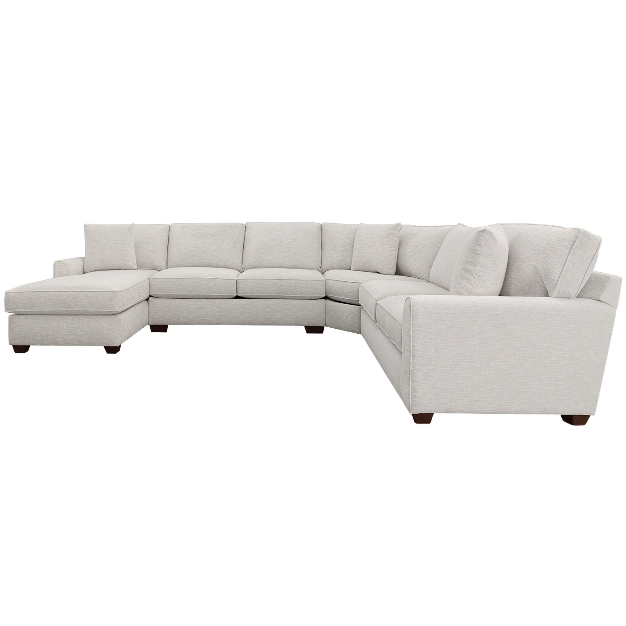 4-Piece Left Chaise Wedge Sectional Sofa with Connections Flare Design - Perfect for Living Room, Family Room & Home Theater Seating