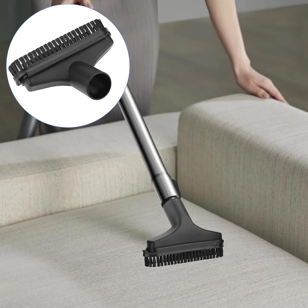 Universal 5-Piece Vacuum Cleaner Attachment Set - Soft Bristle Round Brush, Crevice Tool, Swivel Dust Floor Brush - Compatible with Most Vacuum Cleaners - Perfect for Hard Floors, Carpets, Furniture & Tight Spaces Cleaning (Black)