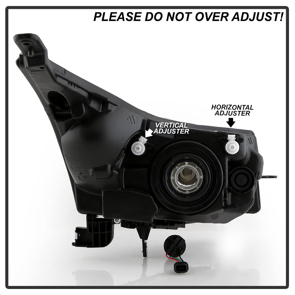 ACANII Black Housing Headlights for 2011-2015 Chevy Cruze - Replacement Headlamps Pair (Driver & Passenger Side) | Improved Night Visibility & Stylish Upgrade for Daily Commuting