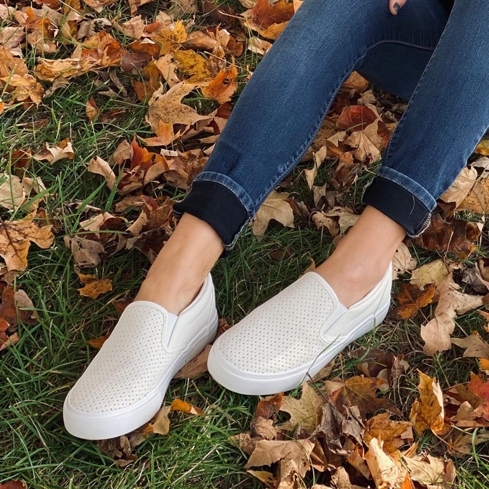 JENN ARDOR Women's Slip On Sneakers - Comfortable Memory Foam Loafers for Walking & Casual Wear | Fashionable Flats for Work, Travel & Everyday Use