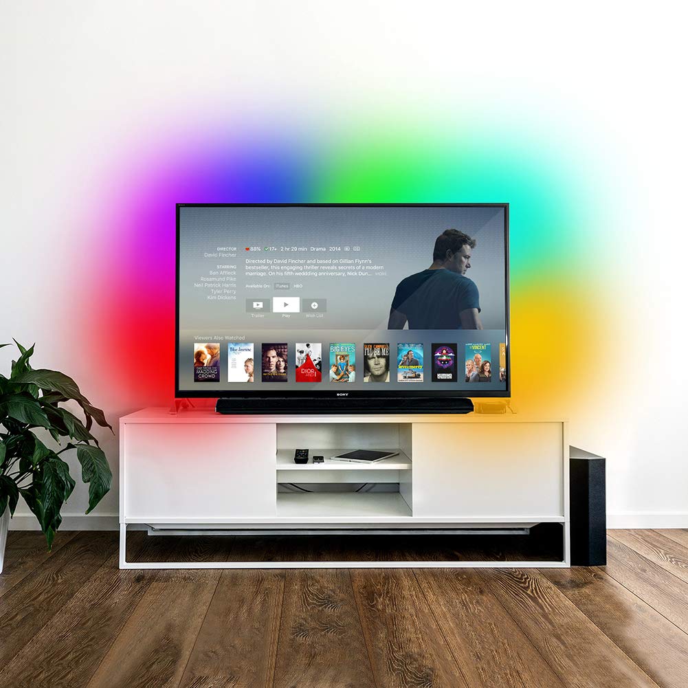 XUNATA 16.4ft RGB LED Strip Lights with Remote, USB-Powered Music Sync TV Backlight for 40-60 inch HDTV, 5050 60 LEDs/M Dimmable Flexible Bias Lighting - Perfect for Bedroom, Gaming Setup & Home Theater Ambiance