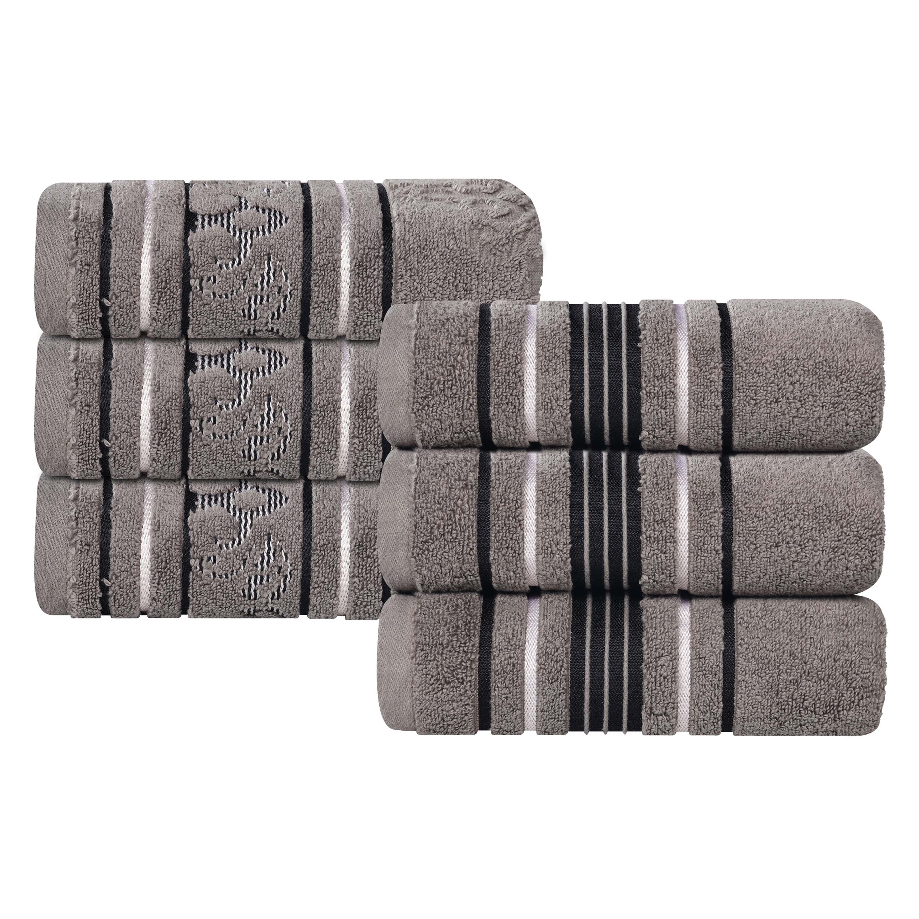 Premium 6-Pack Sadie Zero Twist Cotton Hand Towels - Solid & Jacquard Floral Designs | Soft, Absorbent Bath & Kitchen Towels for Home, Spa, and Guest Use