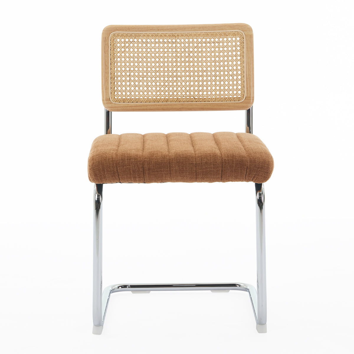 Stylish Blake Rattan Fabric Dining Chair - Modern Woven Rattan Seat with Upholstered Cushion - Perfect for Indoor Dining Room, Kitchen, Patio & Outdoor Entertaining