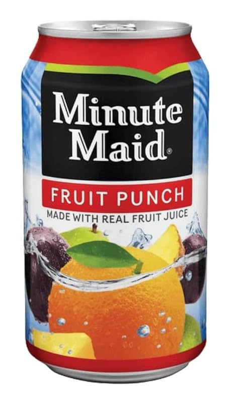 MinuteMaid Fruit Punch Juice Drink - 12 Fl Oz Cans (Pack of 24) - Made with Real Fruit Juice - Perfect for Parties, Picnics & School Lunches