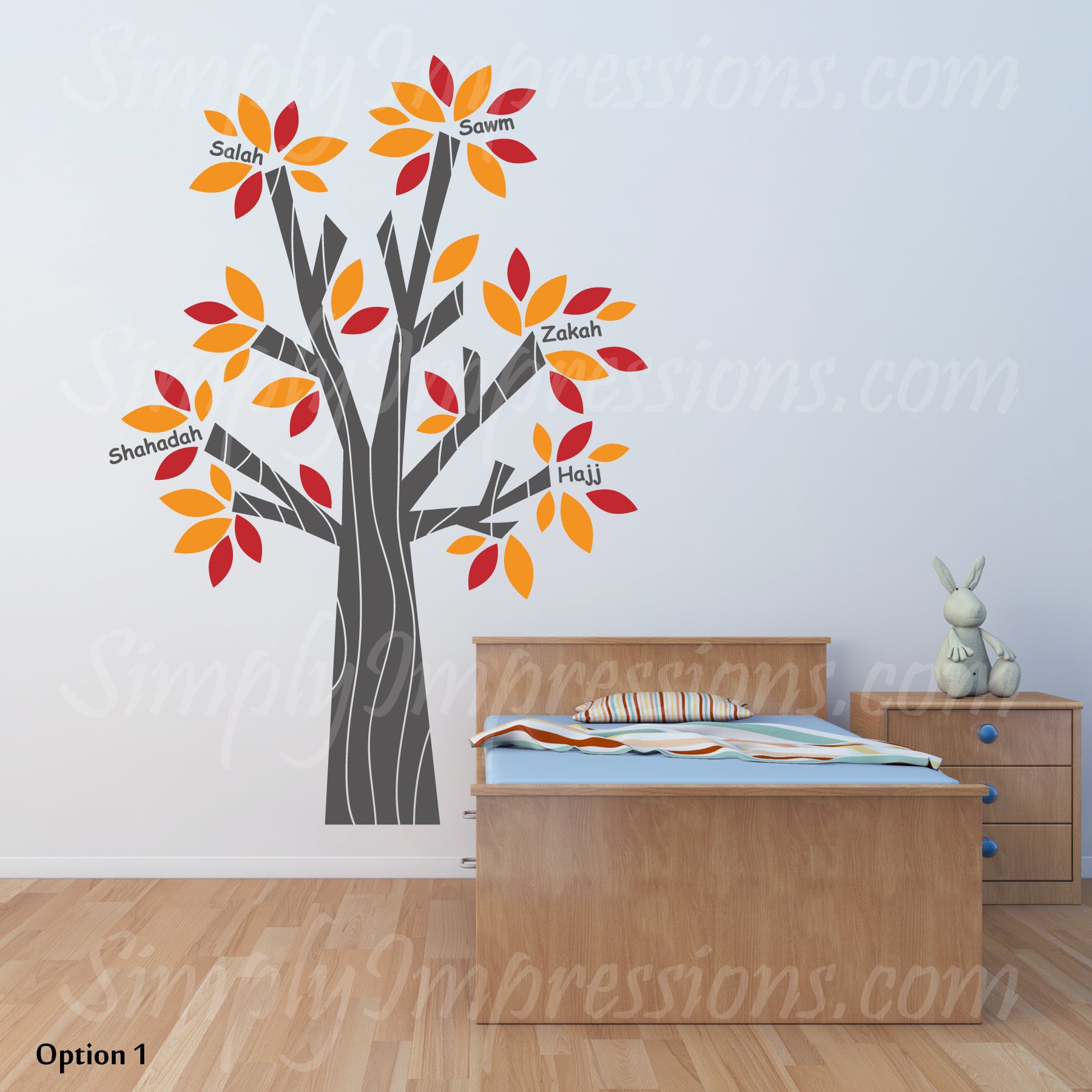 5 Pillars of Islam Tree - Islamic Educational Wall Art for Kids & Adults - Perfect for Home, Classroom & Mosque Decor