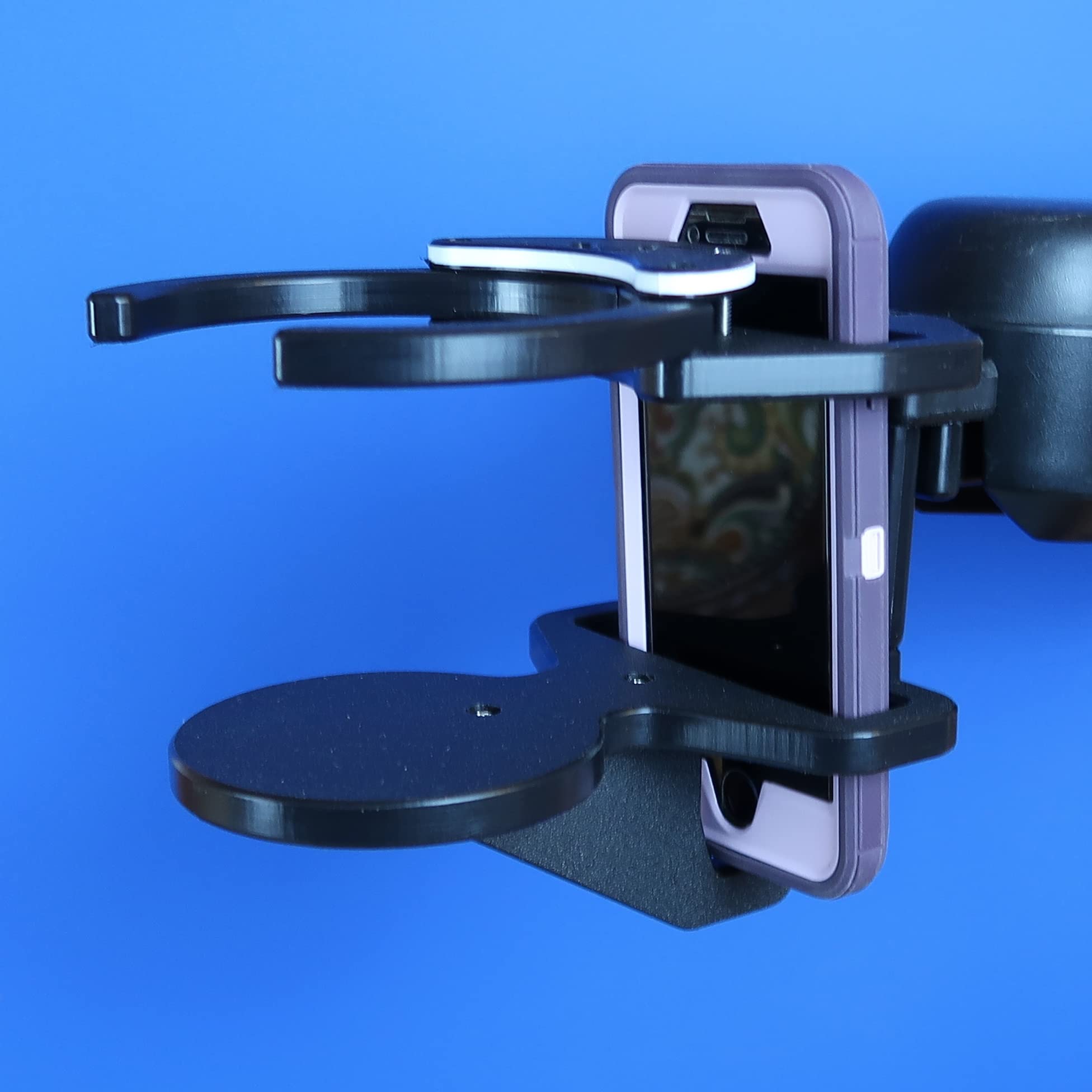Pride Jazzy Power Chair Accessory - Right Hand Smart Phone & Adjustable Drink Holder Combo | Mobility Scooter Cup & Phone Mount for Daily Use, Outdoor Activities & Convenient Mobility
