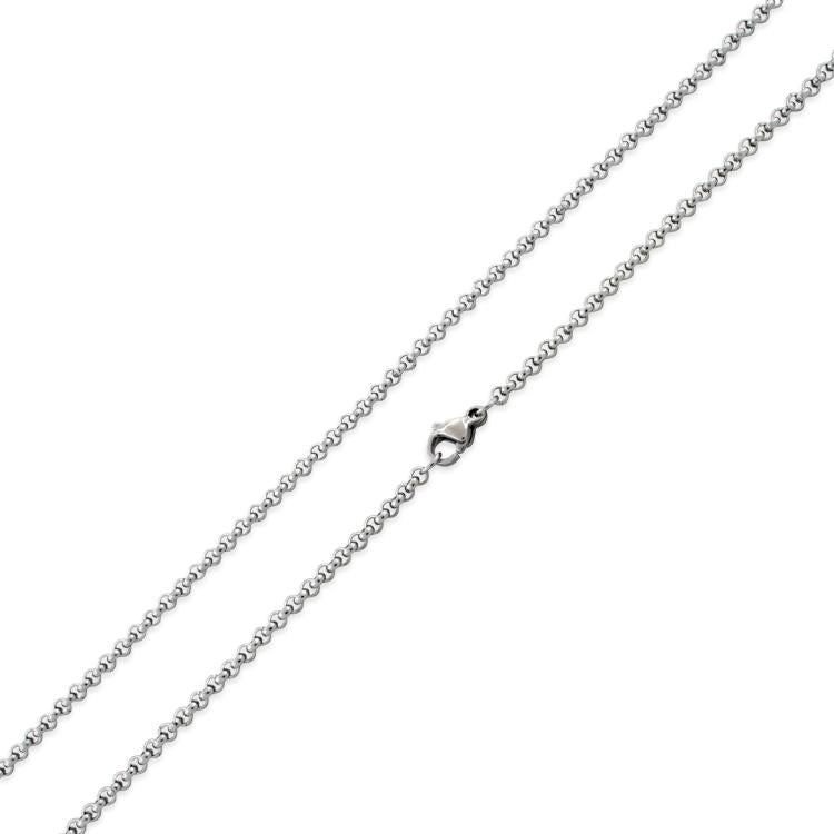 2.5mm Stainless Steel Rollo Chain Necklace for Women & Men - Durable Unisex Jewelry Gift for Everyday Wear, Layering & Special Occasions