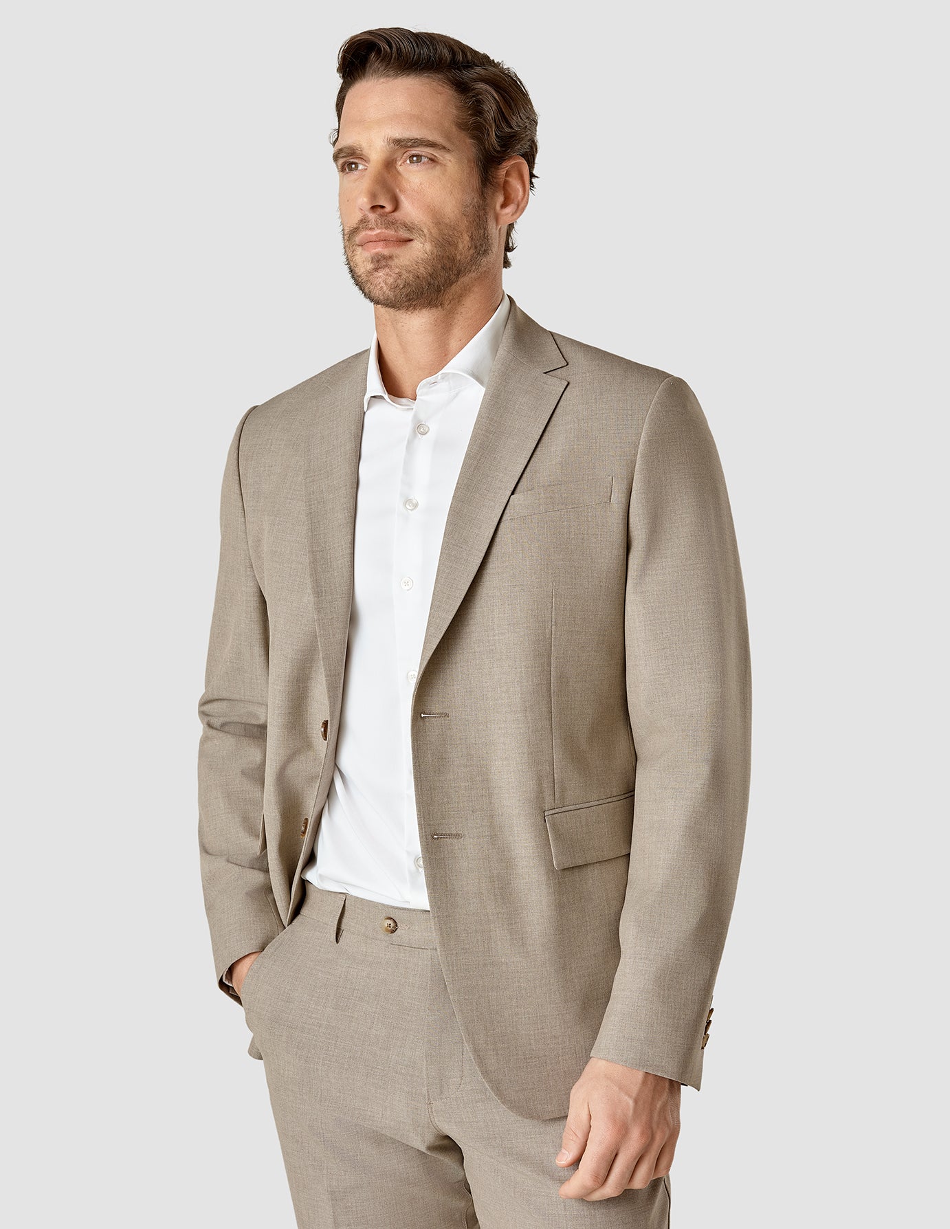 Essential Beige Melange Blazer for Women - Classic Regular Fit Office & Business Attire | Perfect for Work, Meetings & Formal Events
