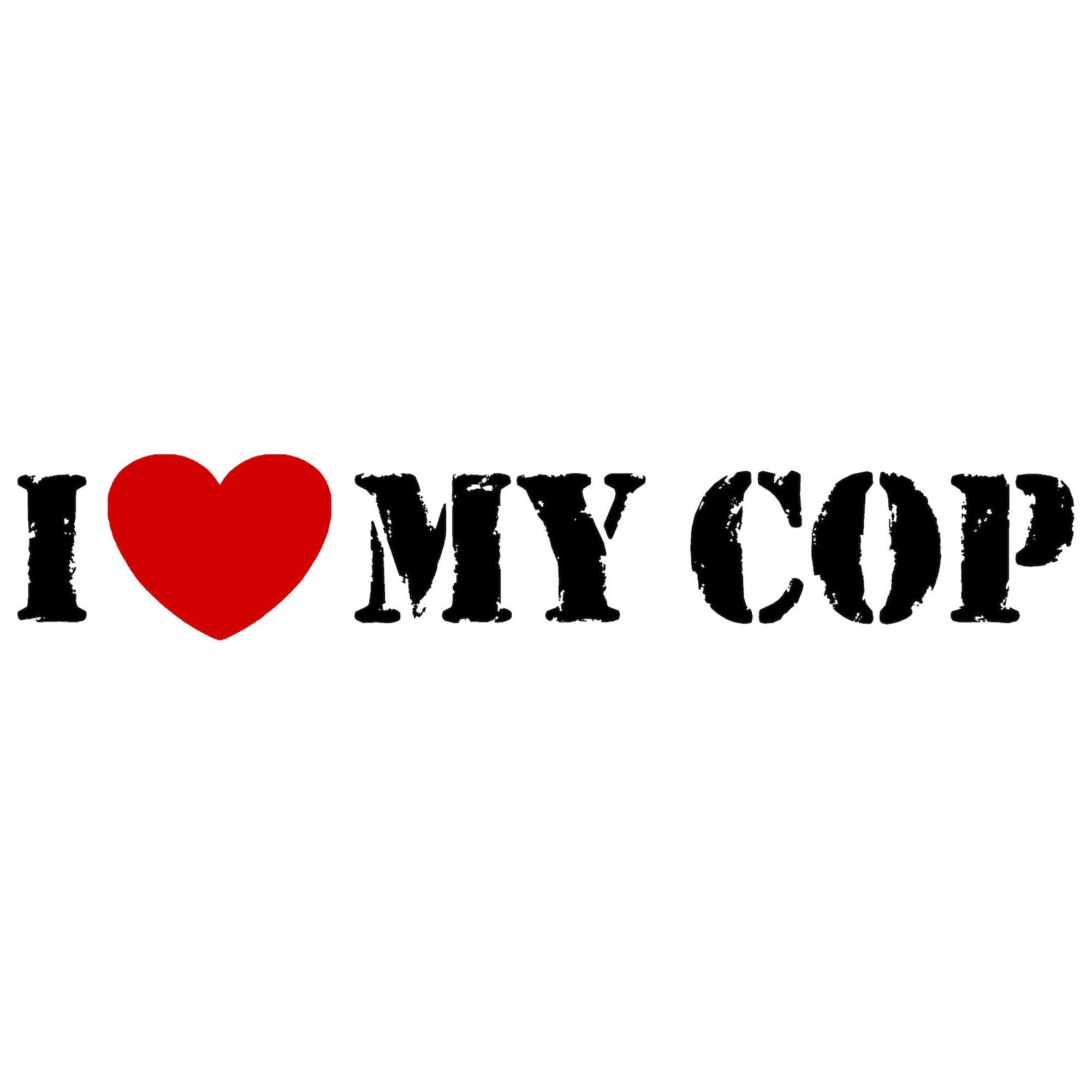 I Love My Cop Oval Sticker - Durable Vinyl Decal for Cars, Laptops & Windows - Show Support for Police Officers