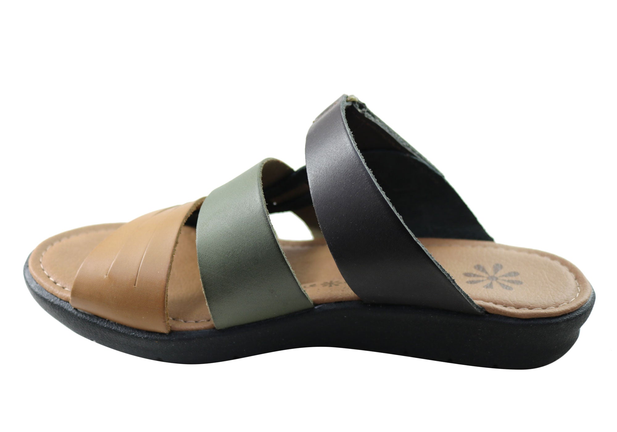 Women's Comfort Leather Slide Sandals - Soft & Stylish Soma Design - Made in Brazil - Perfect for Casual Wear, Beach & Home