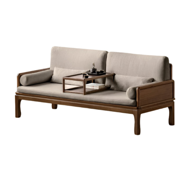 Premium Black Walnut & Oak Solid Wood Convertible Sofa Bed - Modern Dual Use Design for Living Room, Guest Room & Small Spaces