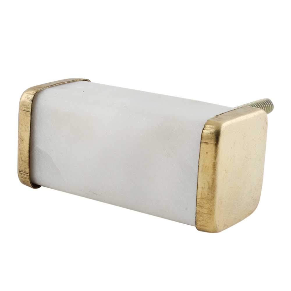 14 Pack White Rectangle Luxury Marble Drawer Knobs - Premium Kitchen Cabinet Hardware, Stone Dresser Pulls for Cupboard & Door Handles (Perfect for Modern Home, Office & DIY Furniture Upgrade)
