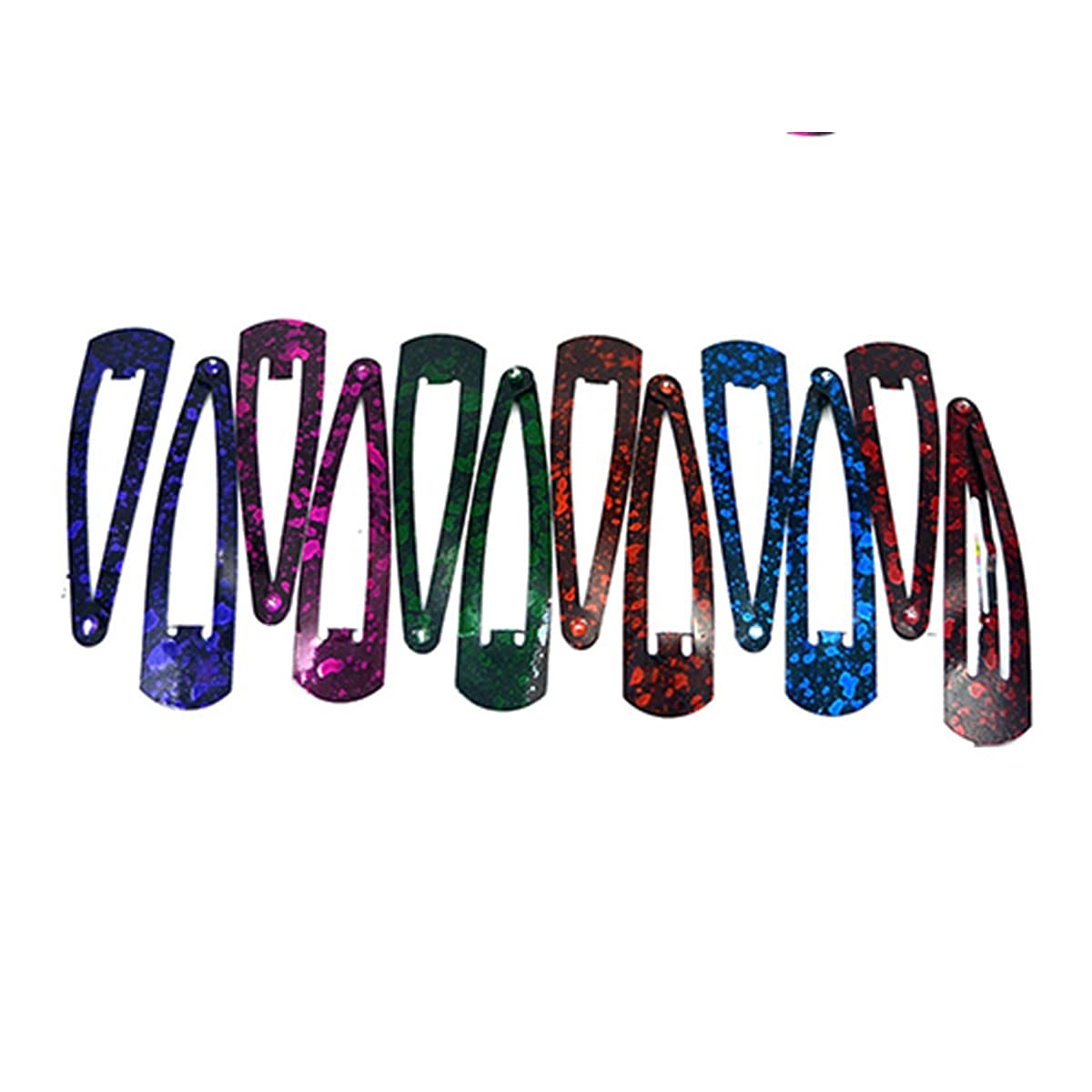 Shivarth 12-Pack Triangular Printed Metal Hair Clips for Women, Girls & Baby - Multi-Color Tik Tac Hair Accessories | Perfect for School, Parties & Everyday Styling