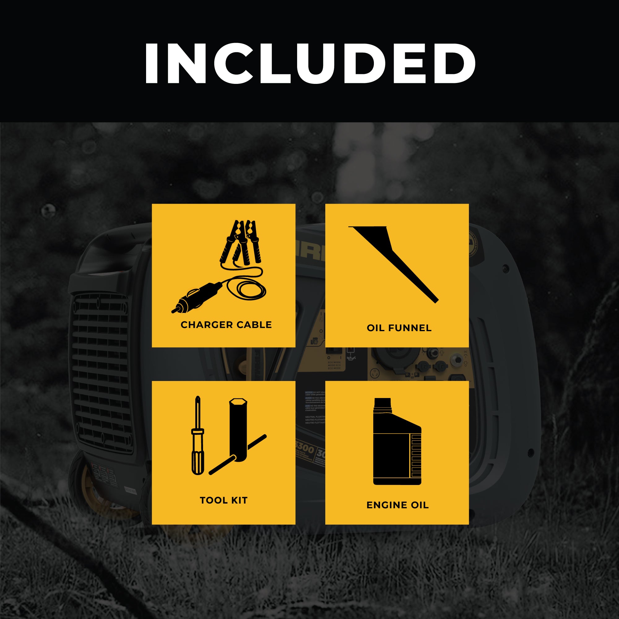 3300W Portable Inverter Gas Generator with Recoil Start - Quiet & Reliable Power for Camping, RV Trips & Emergency Backup
