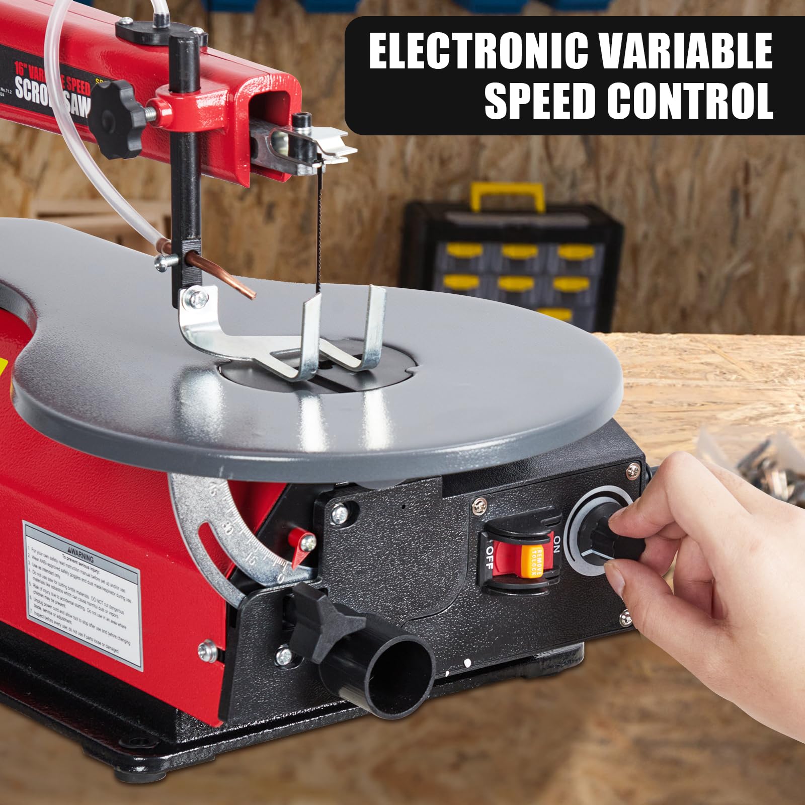 GARVEE 16 Inch Variable Speed Scroll Saw with Extra Large Adjustable Tilting Work Table - Perfect for Woodworking, DIY Crafts, and Home Improvement Projects