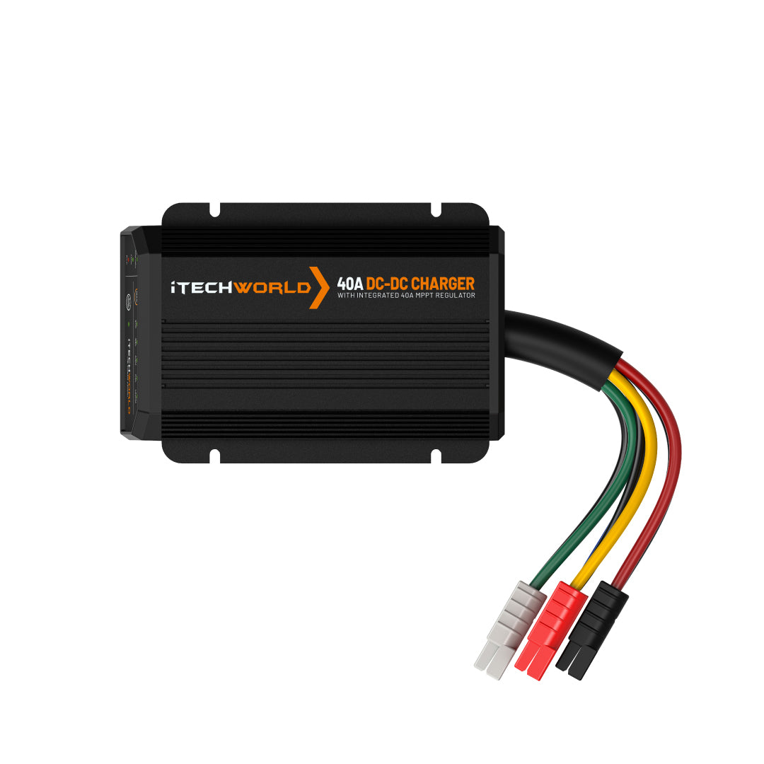 iTECHDCDC40 40A DC-DC & MPPT Battery Charger for 12V/24V Systems - Perfect for RVs, Boats, Solar Power & Off-Grid Applications