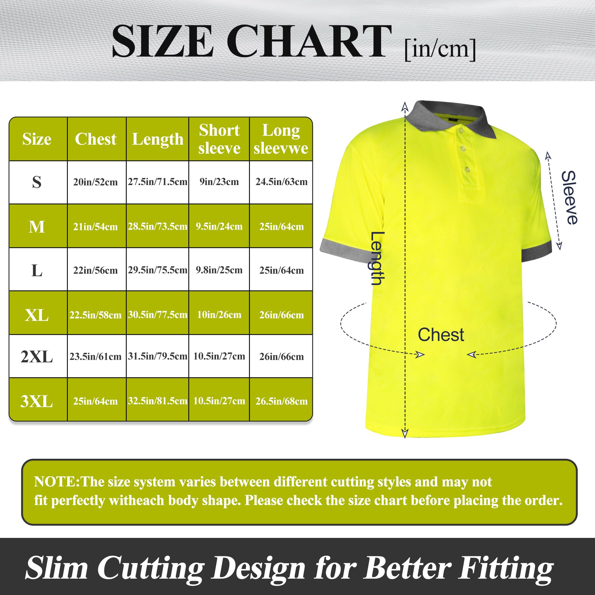 High Visibility Reflective Safety Shirts for Men & Women - Neon Yellow Polo Work T-Shirts (6-Pack) - Construction, Road Work, Night Running & Cycling Safety Gear
