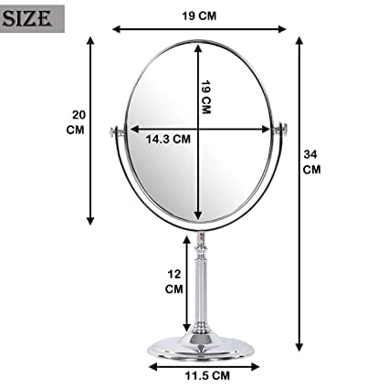 KRIVA Dual Sided Makeup Mirror 1X & 5X Magnification - Portable Folding Vanity Mirror with Stand for Bathroom, Bedroom, Dressing Table | Perfect for Makeup Application, Shaving, Skincare & Beauty Salon Use | Great Gift Idea for Women