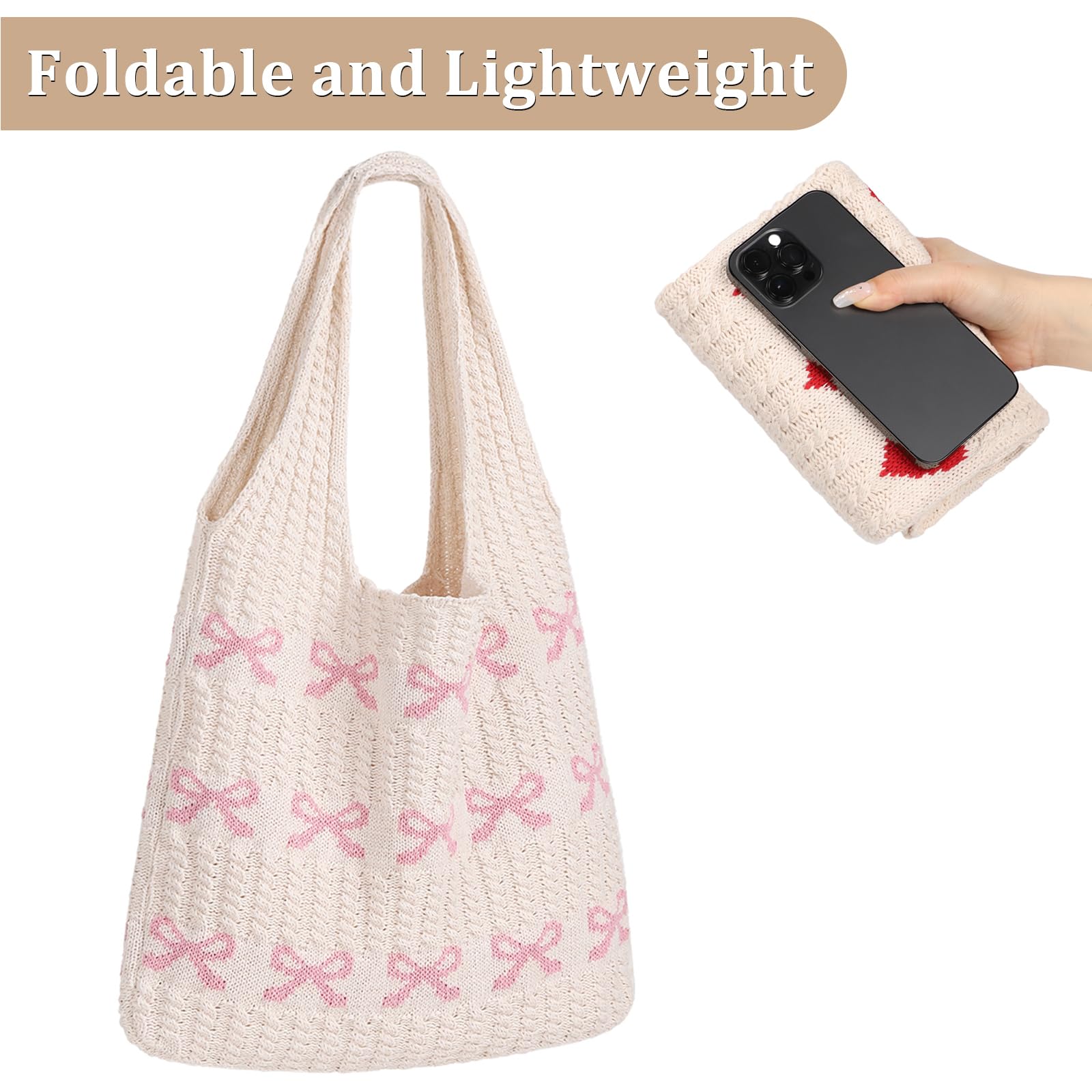 Sightor Crochet Tote Bag for Women - Breathable Mesh Beach Bag, Knit Summer Hobo Purse, Stylish Boho Shoulder Bag for Vacation, Pool & Shopping