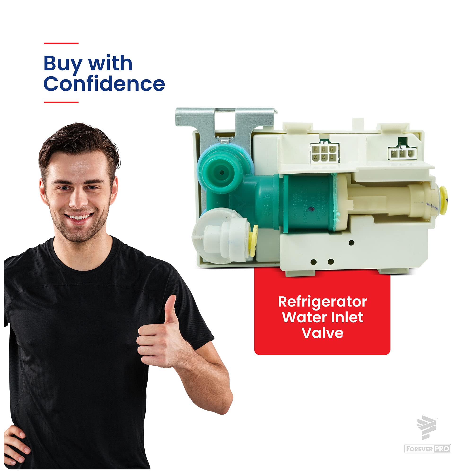 ForeverPRO W10217917 Replacement Valve for Whirlpool Ice Maker - Compatible with W10159841, 2313741, 1469050, AH2342262 Models - Perfect for Kitchen Refrigerator Repair & Maintenance