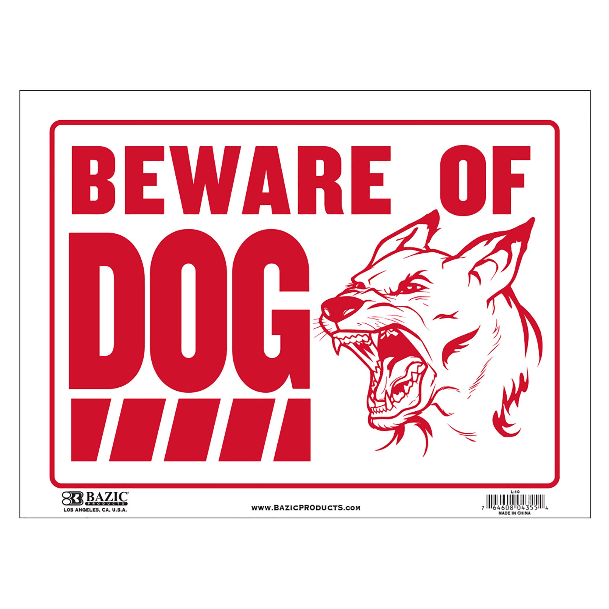 BAZIC Beware of Dog Sign 12