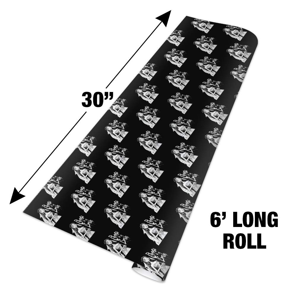 Corpse Bride Themed Gift Wrap Paper Rolls - Logo & Silhouette Design - Perfect for Halloween, Birthday, and Christmas Presents - Premium Wrapping Paper for Party Favors and Special Occasions