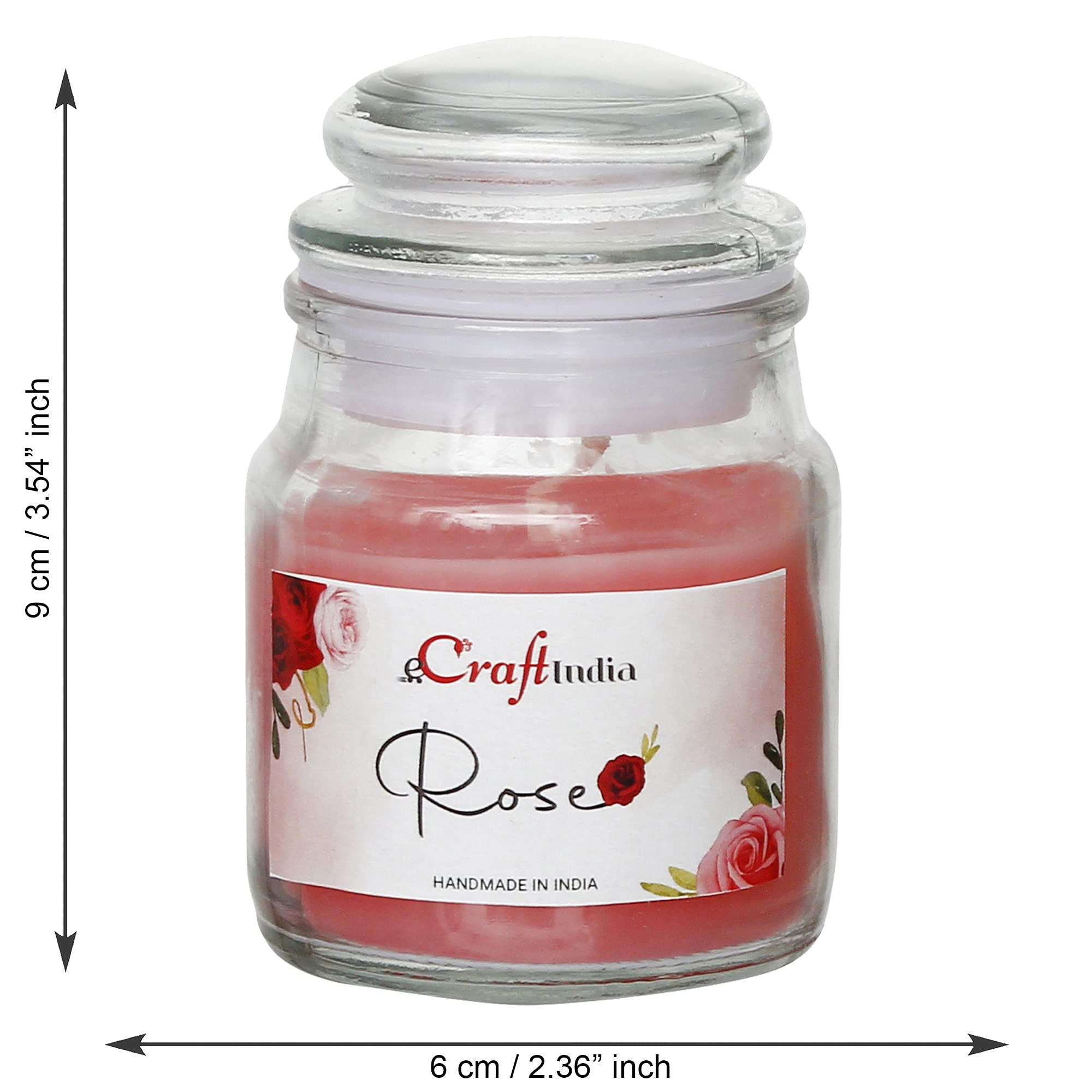 eCraftIndia Set of 2 Lavender Rose Scented Jar Candles for Home Decor, Bedroom, Bathroom | Aromatherapy Gifts for Diwali, Christmas, Birthday | Handmade Soy Wax Candles with Essential Oils | Perfect for Relaxation, Meditation & Creating Cozy Atmosphere