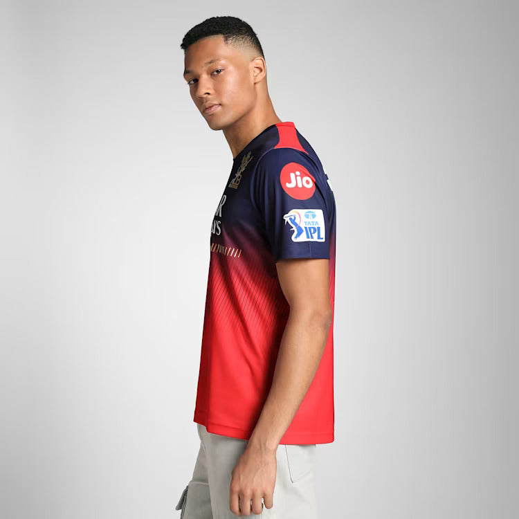 Official RCB 2025 Men's Cricket Jersey - Royal Challengers Bangalore IPL Replica Shirt for Fans & Players - Perfect for Matches, Training & Casual Wear