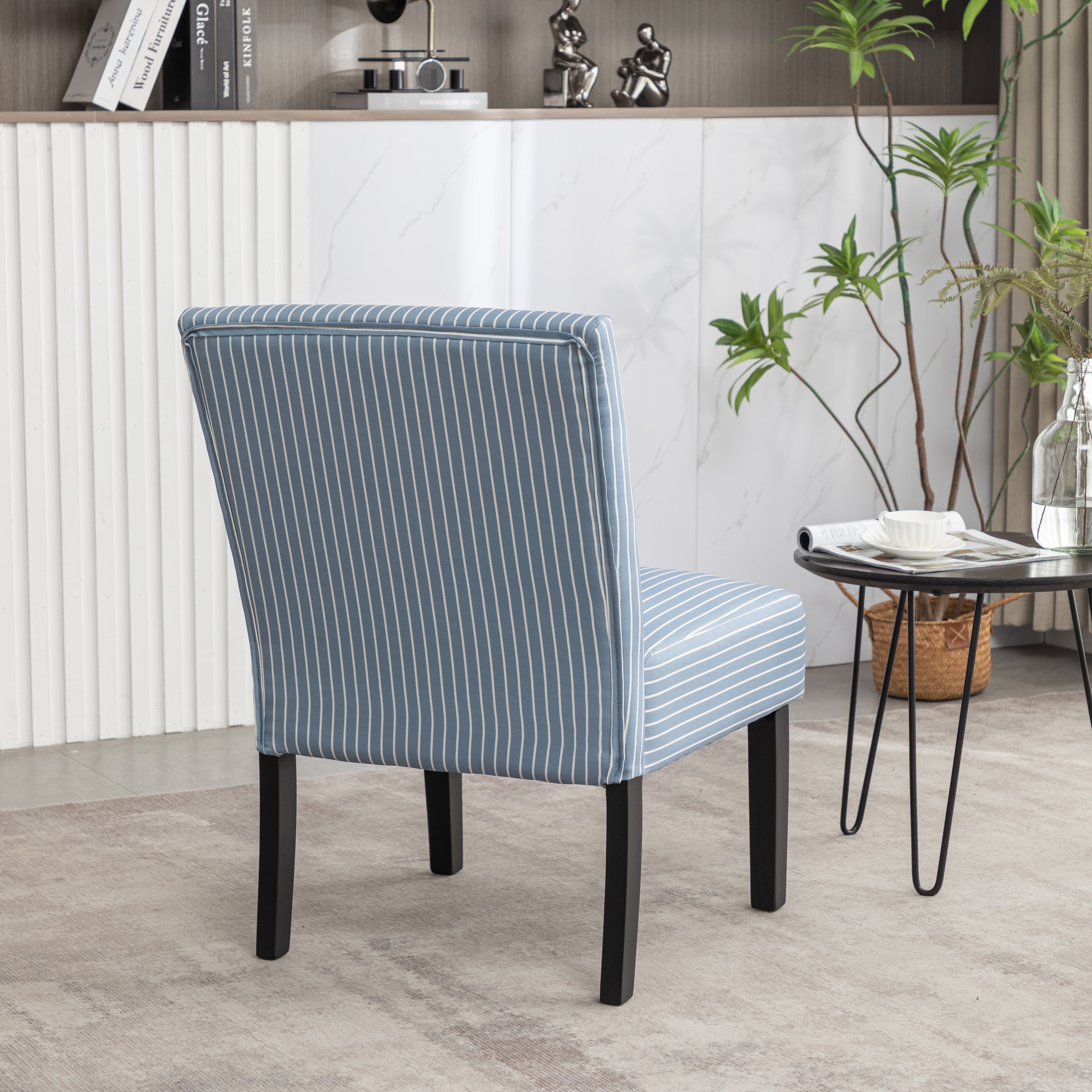 Roundhill Furniture Botticelli Fabric Armless Contemporary Accent Chair - Modern Living Room Seating for Home Office, Lounge & Reading Nook