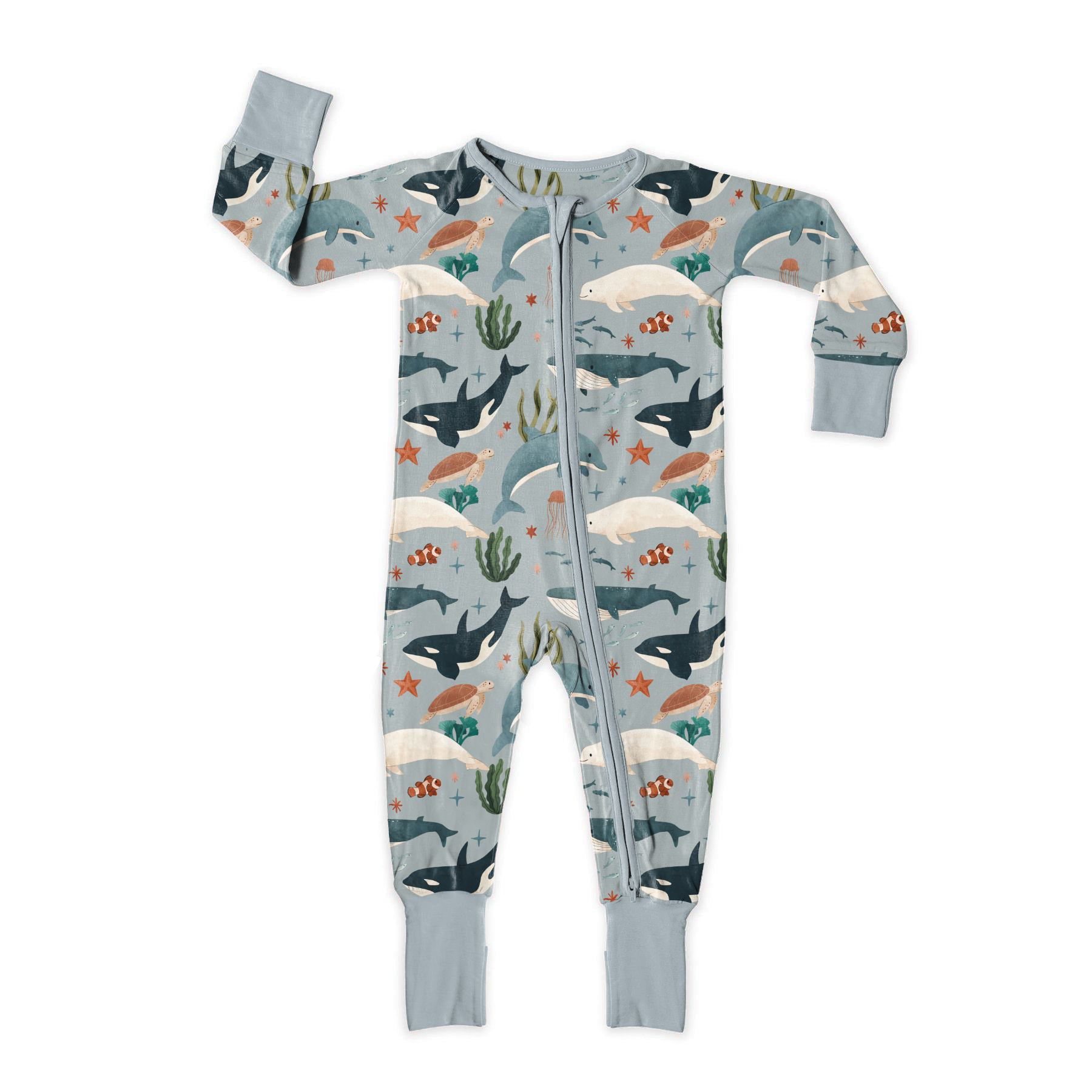 Fintastic Friends Zip Romper - Cute & Comfortable Baby Jumpsuit for Boys & Girls | Perfect for Playdates, Daycare & Family Outings