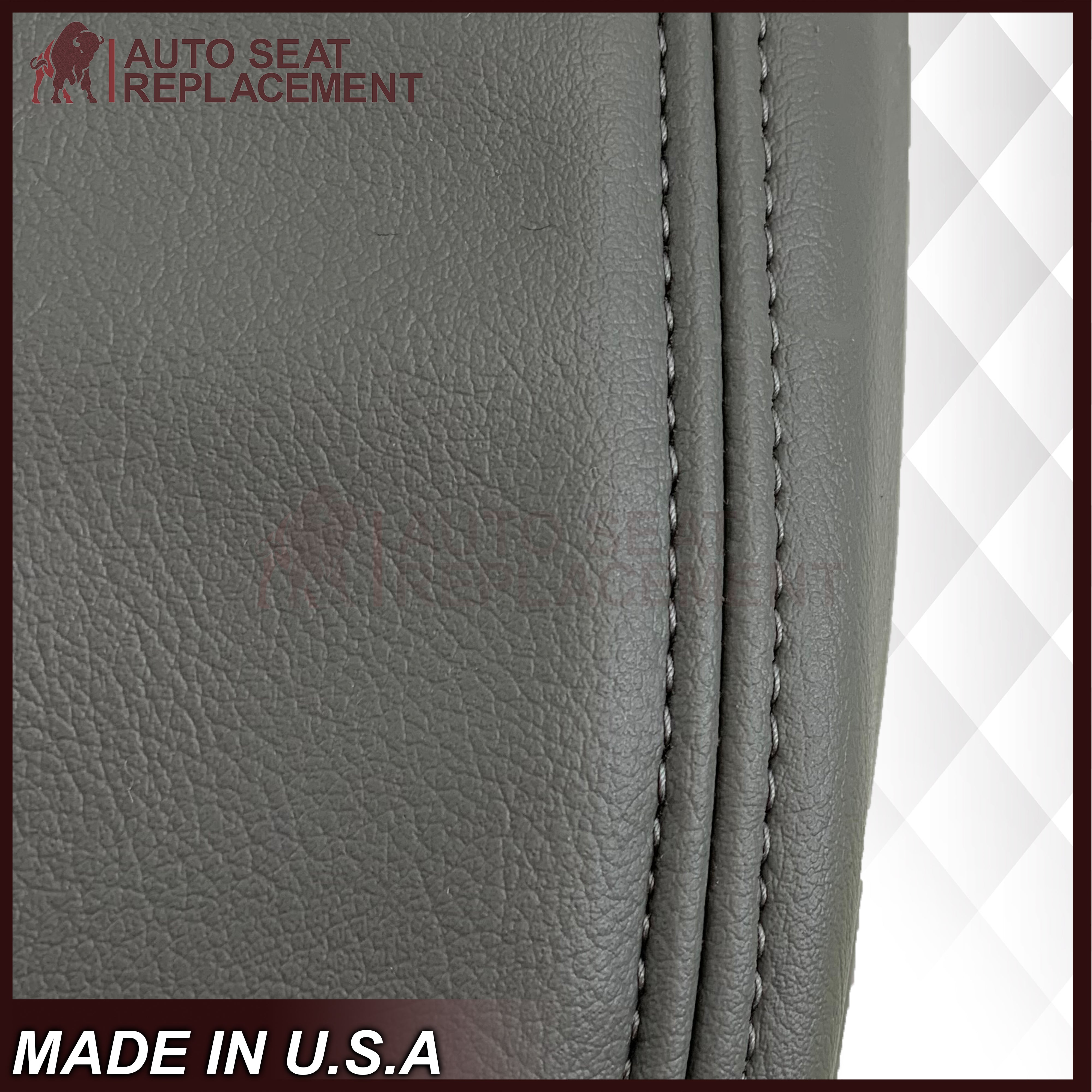 2007-2013 Toyota Sequoia SR5 Genuine Leather Seat Covers Set - Top & Bottom Replacement for Driver/Passenger Side (Gray) | Premium Car Interior Upgrade for Comfort & Style