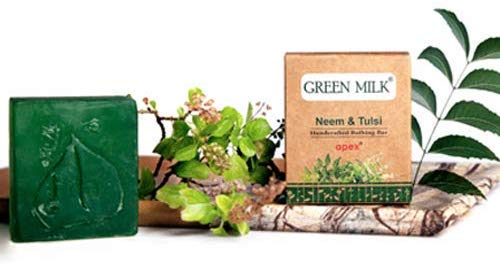 Organic Neem & Tulsi Handmade Soap Bar - 100g (Pack of 3) | Natural Ayurvedic Cleanser for Acne & Sensitive Skin | Perfect for Daily Shower, Spa & Gift Sets