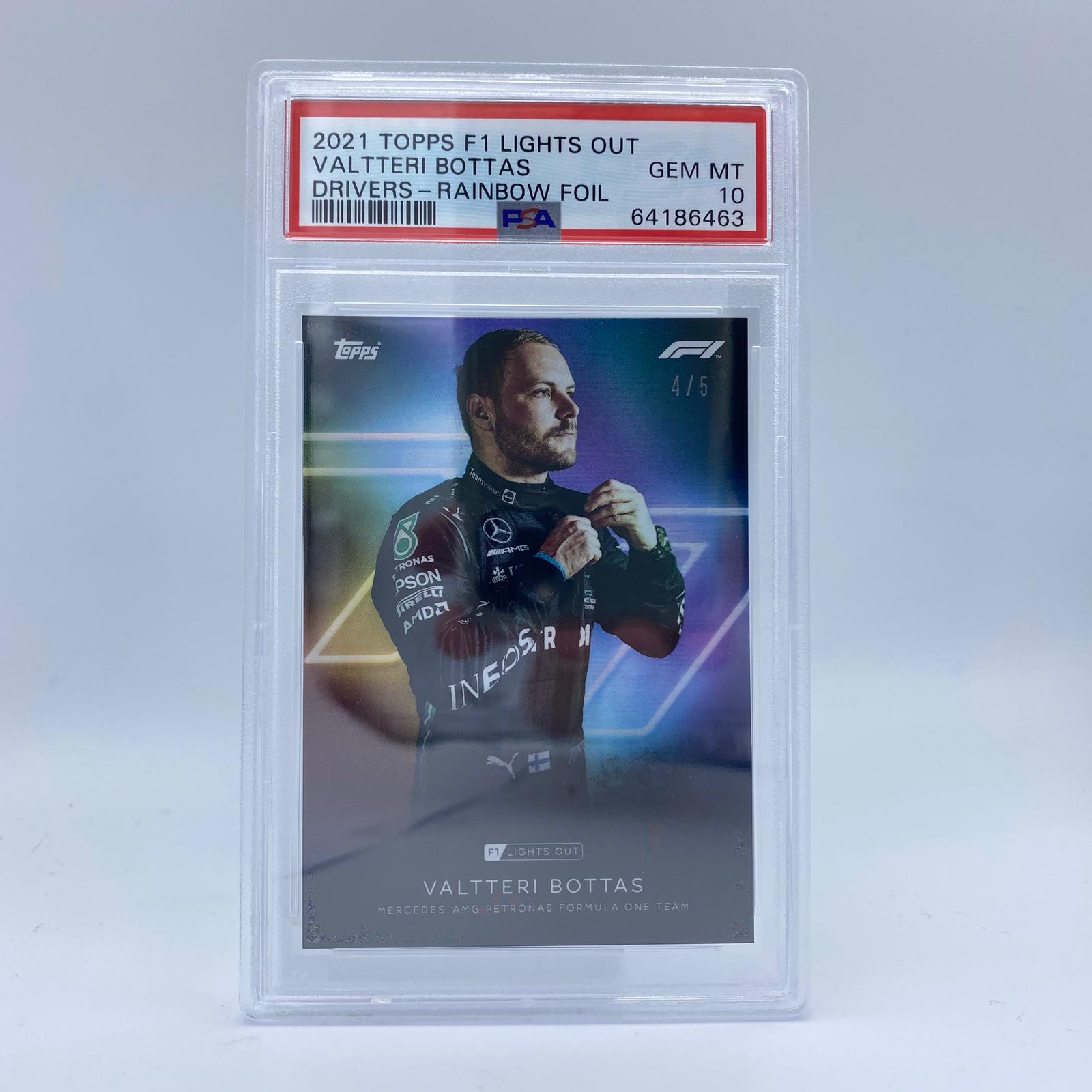 PSA 10 Valtteri Bottas 4/5 Rainbow Foil F1 Racing Card - Perfect for Collectors, Fans & Sports Memorabilia Displays
