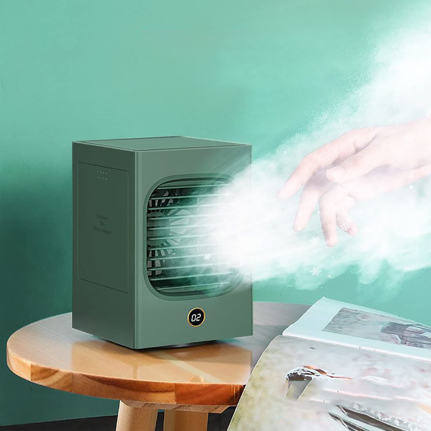 Moddeny Portable Air Conditioner - Mini Desktop AC Unit with Cooling Fan, Wireless & Rechargeable for Home Office Bedroom | Personal Space Cooler for Summer Indoor Use