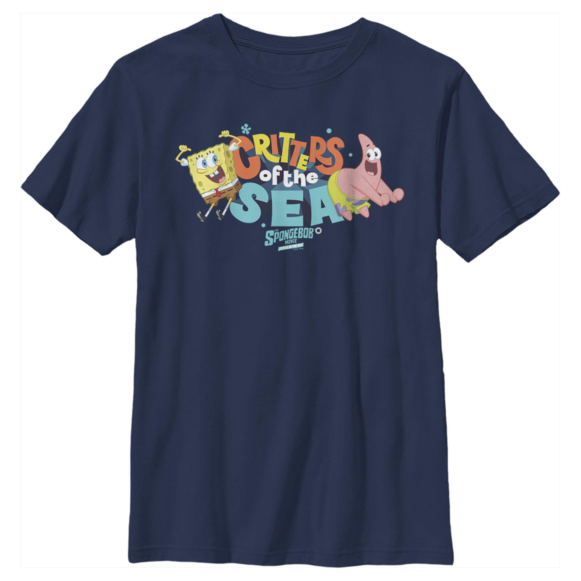 Spongebob Squarepants Boys' Dance T-Shirt - Critters of The Sea Design | Cartoon Character Cotton Tee for Kids, Birthday Gifts & Casual Wear