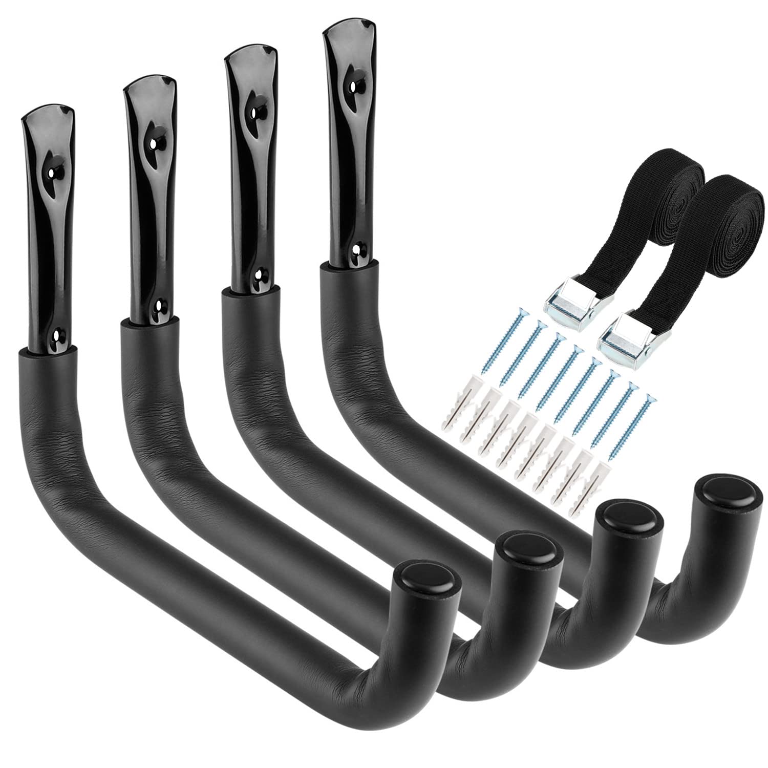 **Heavy Duty Garage Storage Kayak Hooks - 4 Pack Wall Mount Canoe & Surfboard Rack (39cm, Max Load 45kg Each) - Perfect for Kayak, Canoe, Surfboard, Paddleboard Storage in Garage, Shed, or Boat House**