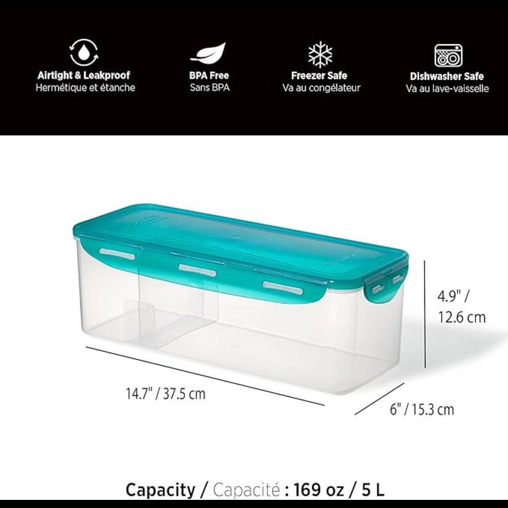 STARFRIT 94507 Airtight Plastic Bread Storage Container with Locking Lid - Keep Bread Fresh for Longer - Perfect for Kitchen, Pantry, and Camping Use