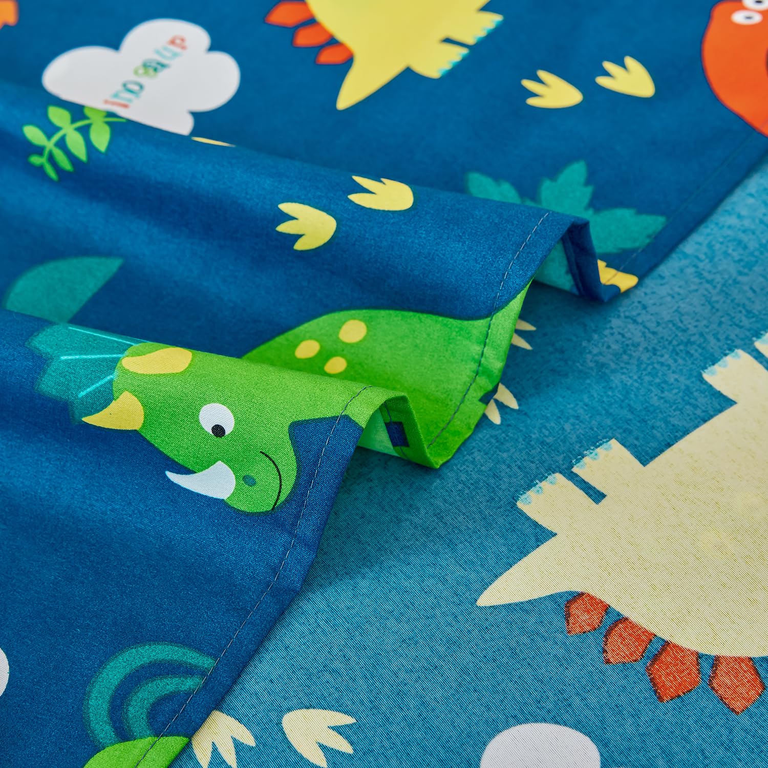 WINLIFE 3-Piece Dinosaur Bed Sheet Set for Boys - Soft Microfiber Twin Size Sheets with 16