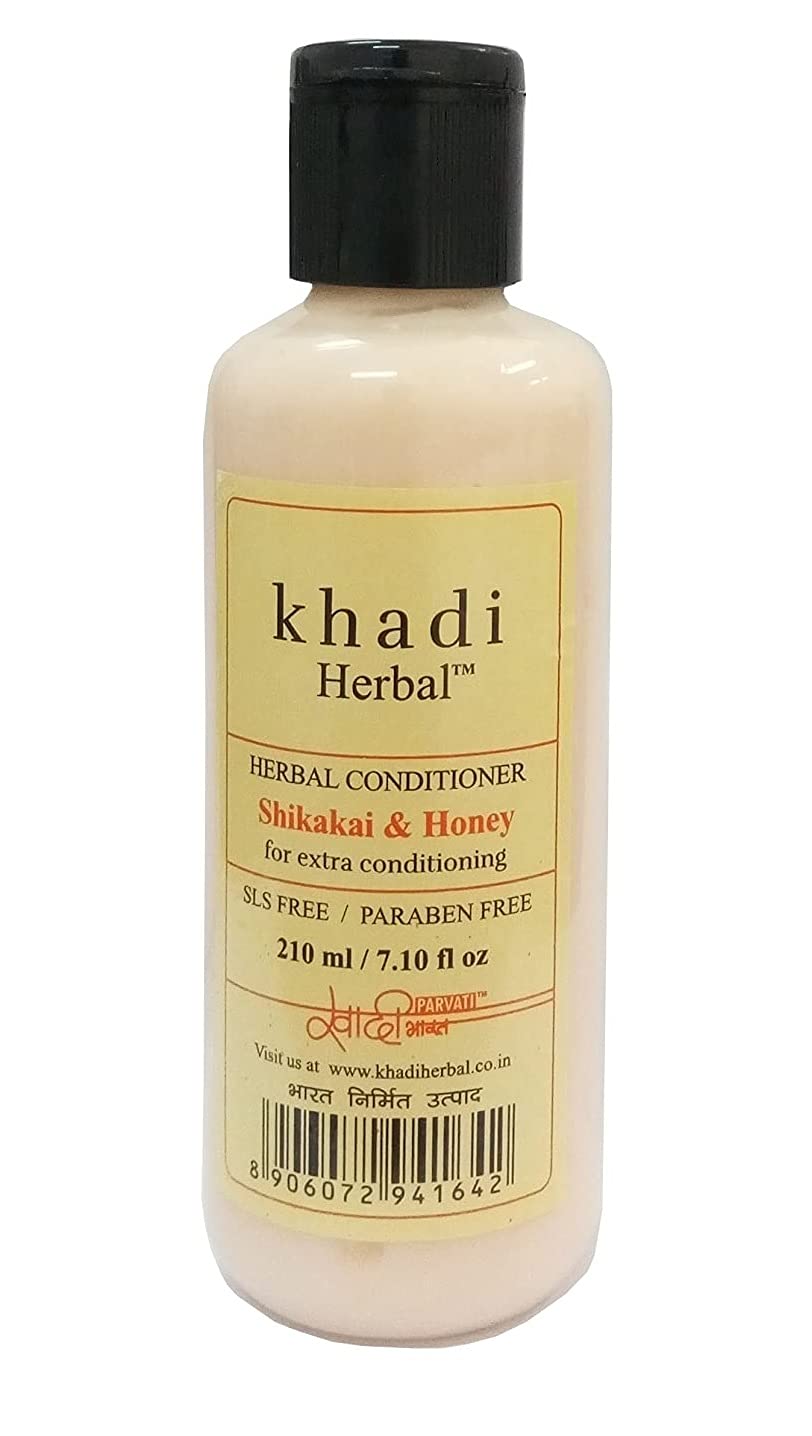 Khadi Shikakai & Honey Conditioner 210ml - SLS & Paraben Free, Pure Natural Herbal Ayurvedic Hair Care for Dry & Damaged Hair - Perfect for Daily Use & Scalp Nourishment
