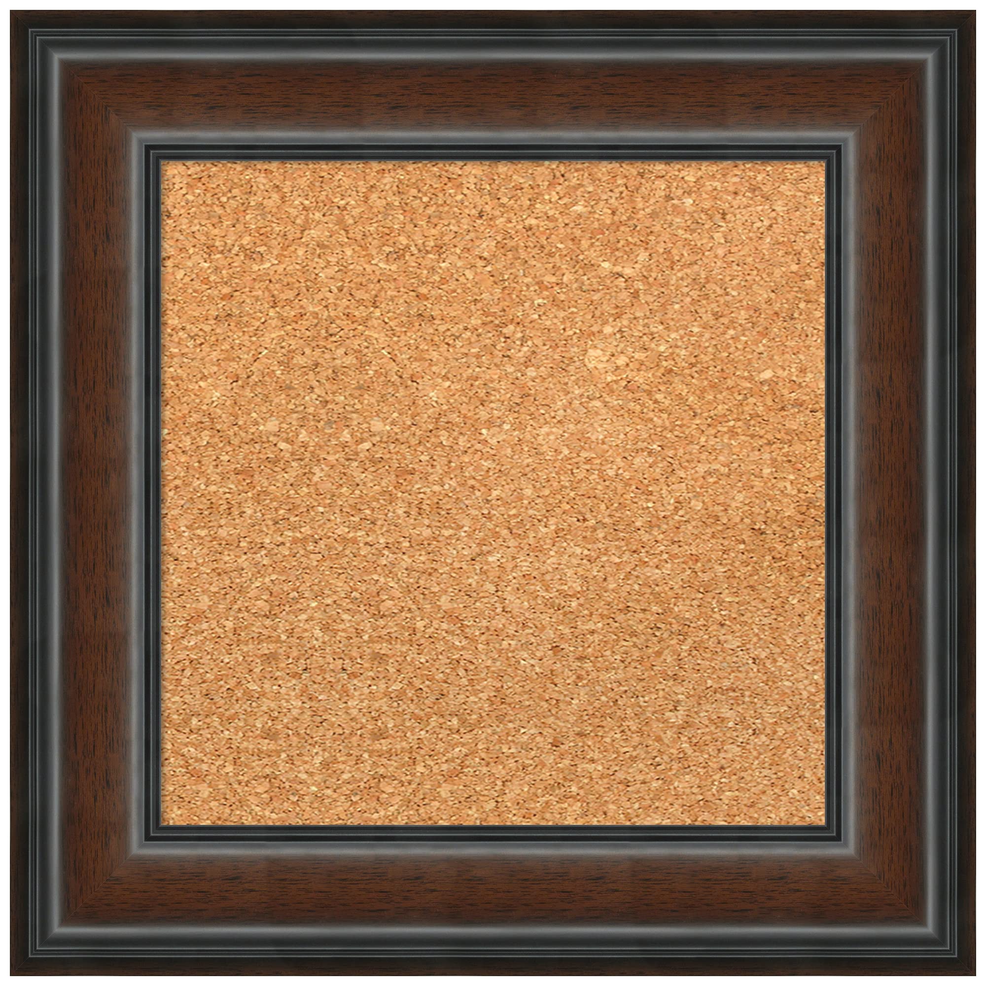 Custom Natural Cork Bulletin Board 17x17 Inches - Handmade Cyprus Walnut Wood Frame - Pin Board, Memo Board for Office & Home Organization - Various Sizes Available - Perfect for Notes, Photos & Reminders