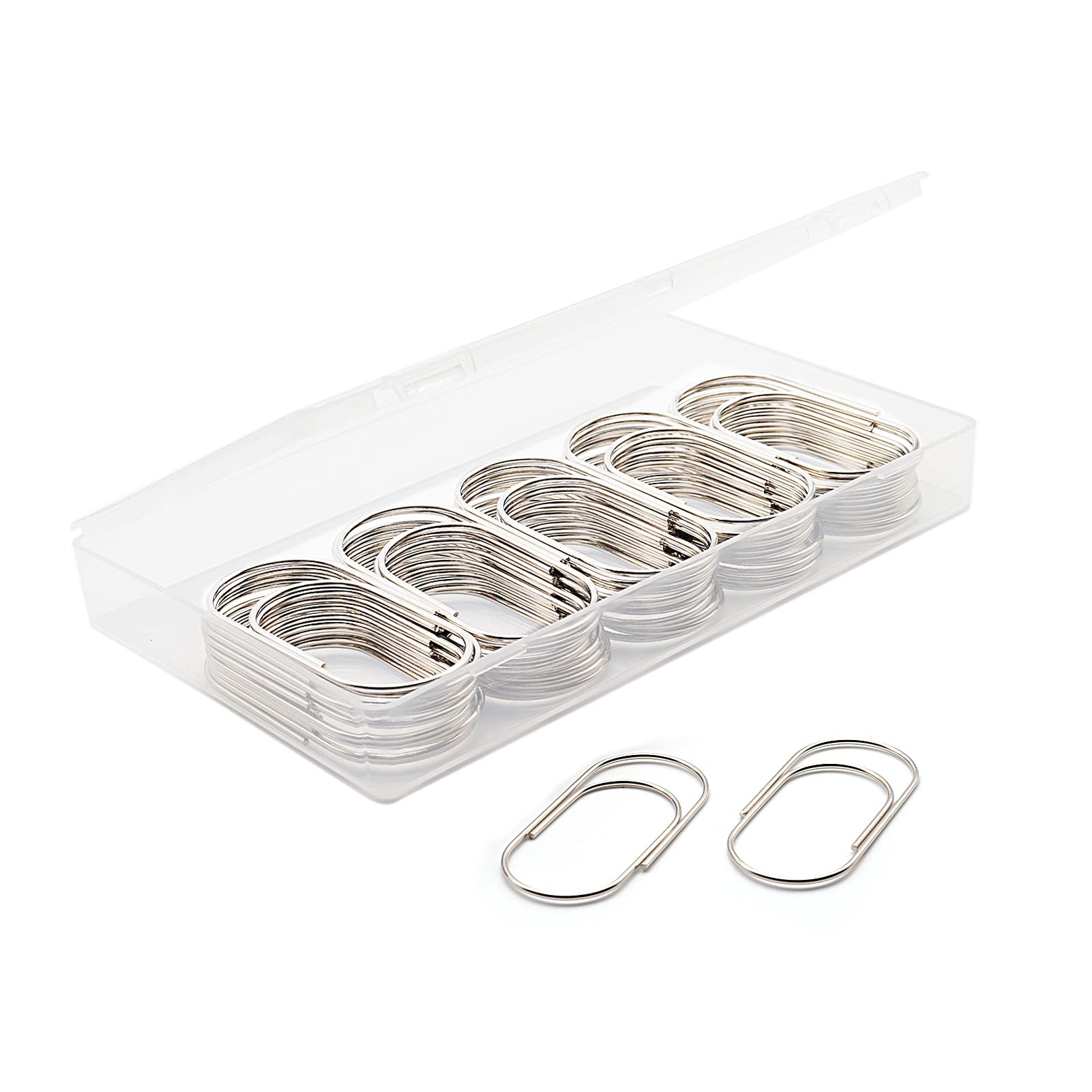 Premium Silver Jumbo Paper Clips - Large Non-Skid Smooth Office Supplies (50 Clips/Box) - Perfect for Organizing Documents, Files, and School Projects