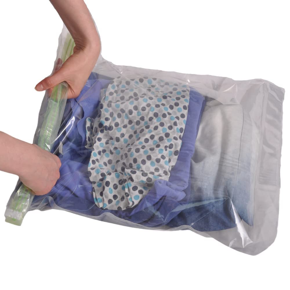 12 Pack Space Saver Compression Storage Bags for Clothes - Travel Organizer for Luggage & Suitcases - No Vacuum Needed - Perfect for Travel, Moving & Seasonal Clothes Storage