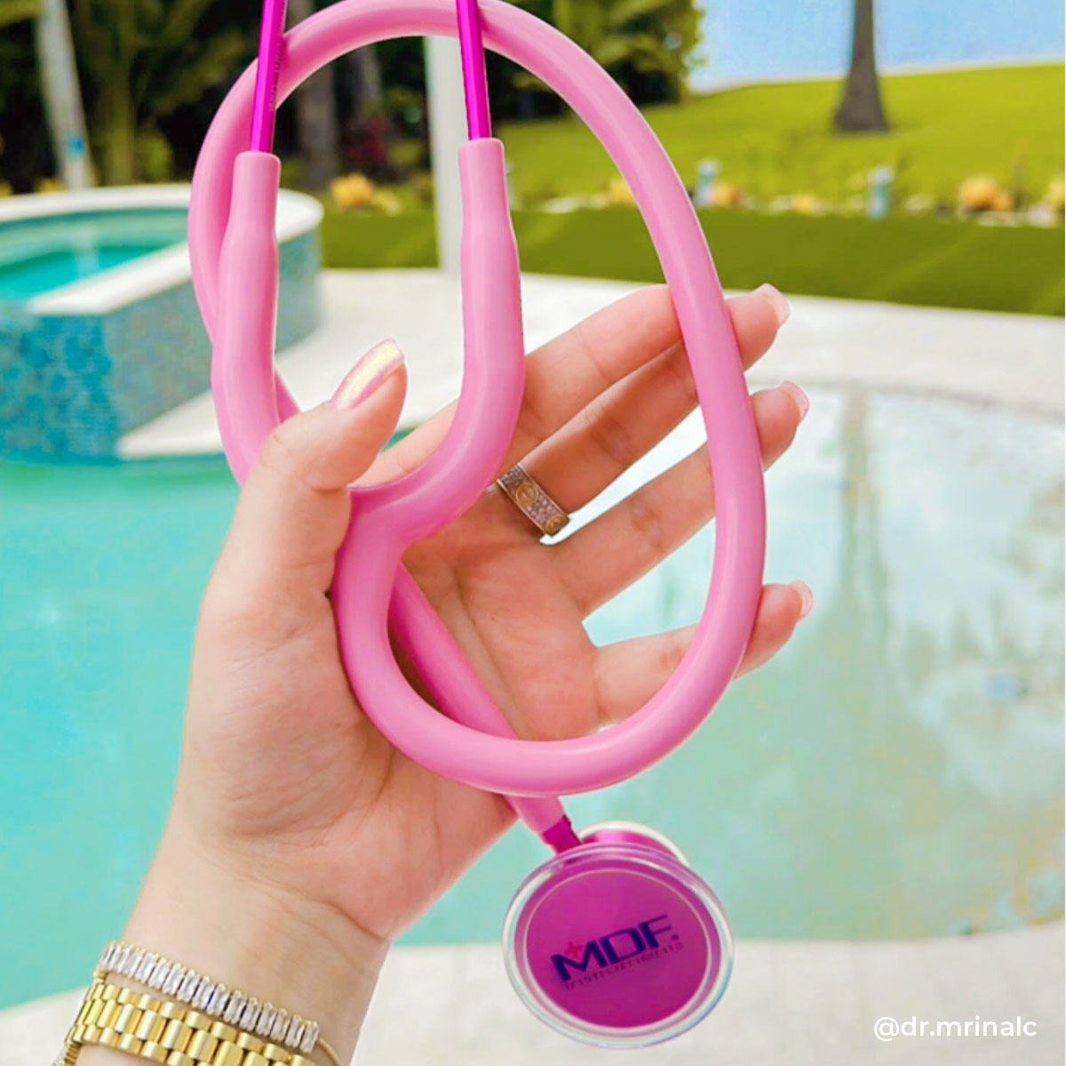 Acoustica® Pink Stethoscope - Professional Pink Alloy Headset with Cosmo Design for Doctors, Nurses & Medical Students | Ideal for Clinical Use, Healthcare Training & Medical Practice