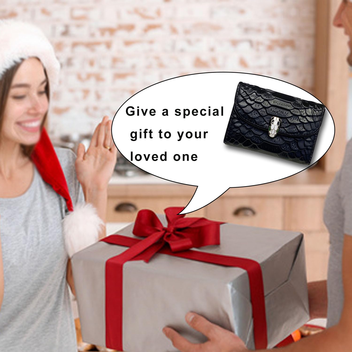 Women's Leather Wallet with Credit Card Holder & ID Window - Compact Slim RFID Blocking Bifold Wallet for Everyday Use (Black) - Perfect for Travel, Shopping, and Business