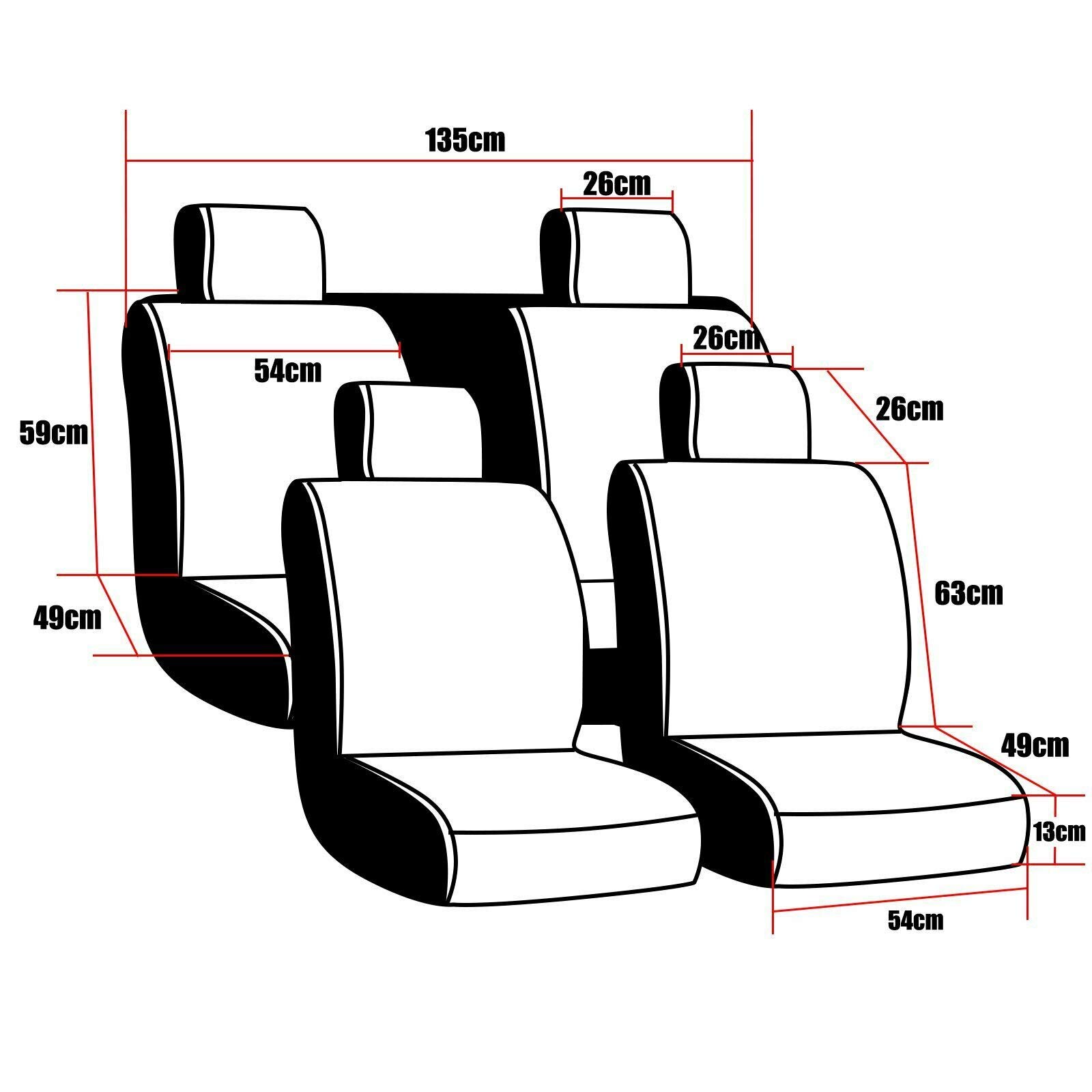 Premium Universal PU Leather Car Seat Cover Full Set - 5-Seat Front & Rear Cushions with Pillows for SUV, Truck, Van | All-Weather Protection & Comfort (Black/White Line) | Perfect for Daily Commute, Road Trips & Family Travel