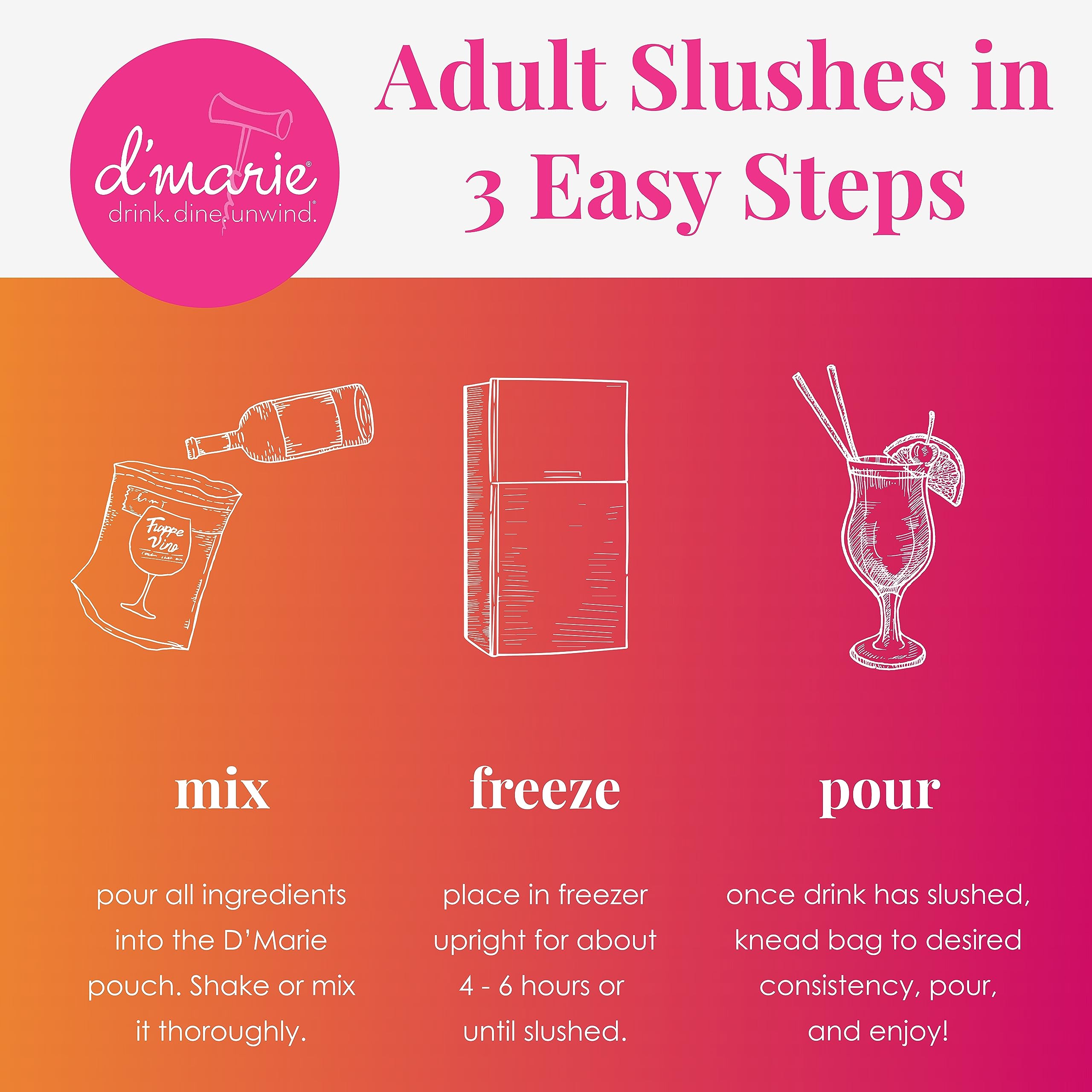 Frozen Cocktail Drink Mix - Makes 8 Espresso Martini Slushies - All Natural Low Sugar Powder Mix for Alcohol - No Blender Needed | Perfect for Parties, Summer Cocktails & Home Bartending