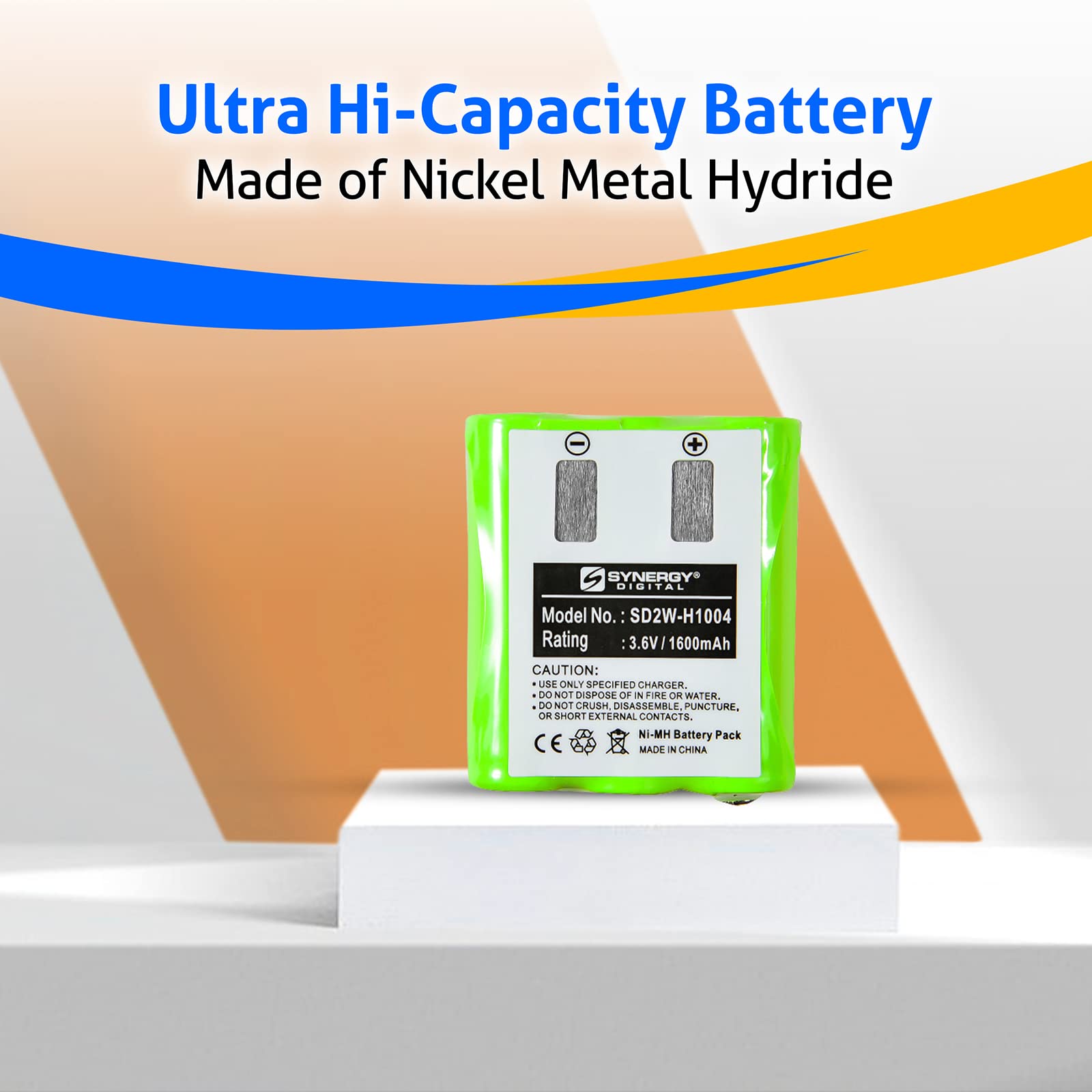 Synergy Digital 2-Way Radio Rechargeable Batteries - Ni-MH 3.6V 1600mAh Replacement for Motorola EM1000 & 53615 Battery - 2-Pack Combo for Long-Lasting Communication - Perfect for Construction Sites, Security Teams, and Outdoor Adventures