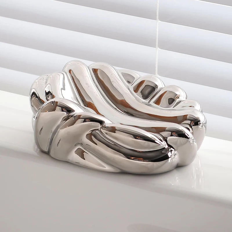 Premium Ceramic Soap Dish with Drainage Grooves - Elegant Bathroom Organizer for Bar Soap | Perfect for Spa, Guest Bathroom & Luxury Home Decor