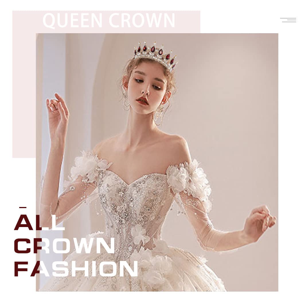 Bmirth Baroque Wedding Crown | Queen Gothic Crown & Tiara | Crystal Bride Wedding Crown | Princess Tiara with Rhinestones | Elegant Hair Accessories for Women & Girls | Perfect for Weddings, Prom, Pageants & Costume Parties